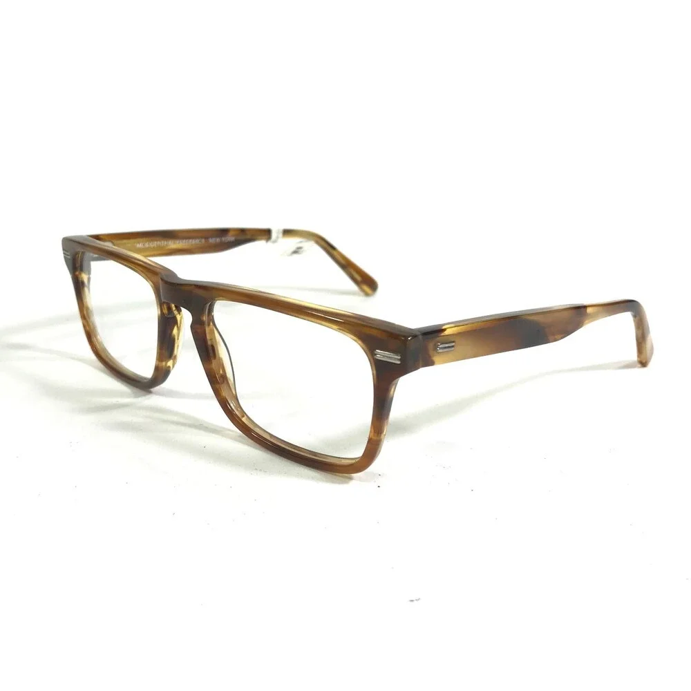 Morgenthal Frederics Eyeglasses Frames 208 NEWMAN JR. Brown Horn Rim 49-17-140
